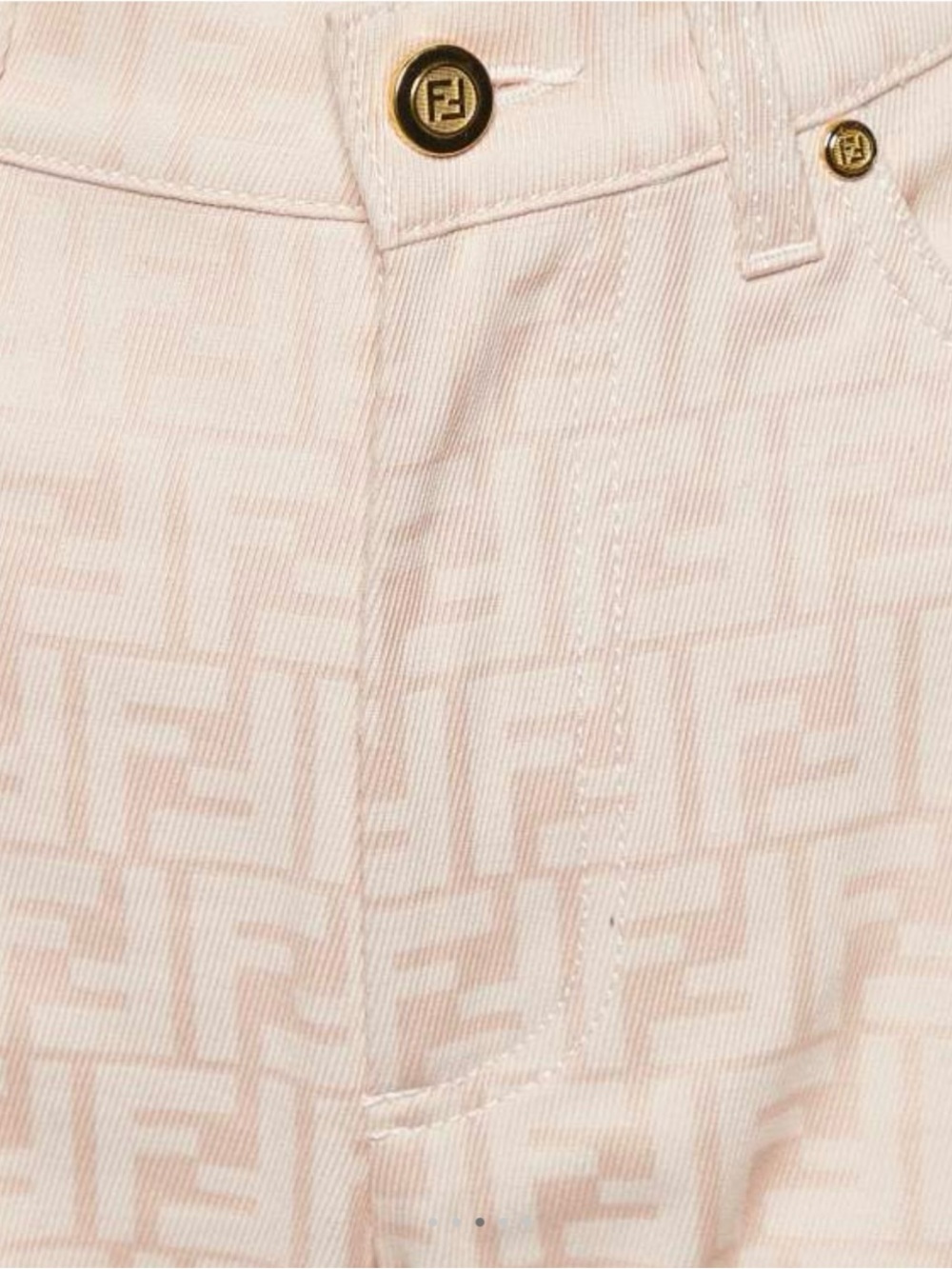 Fendi Pale Pink FF Monogram Straight-Leg Jeans US Size 2 IT Size 38